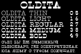 Beispiel einer Oldita Light-Schriftart